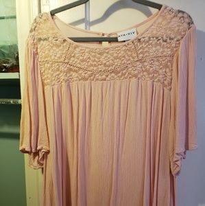 Ava & Viv (Target) Blush Pink Flowy Blouse 2X